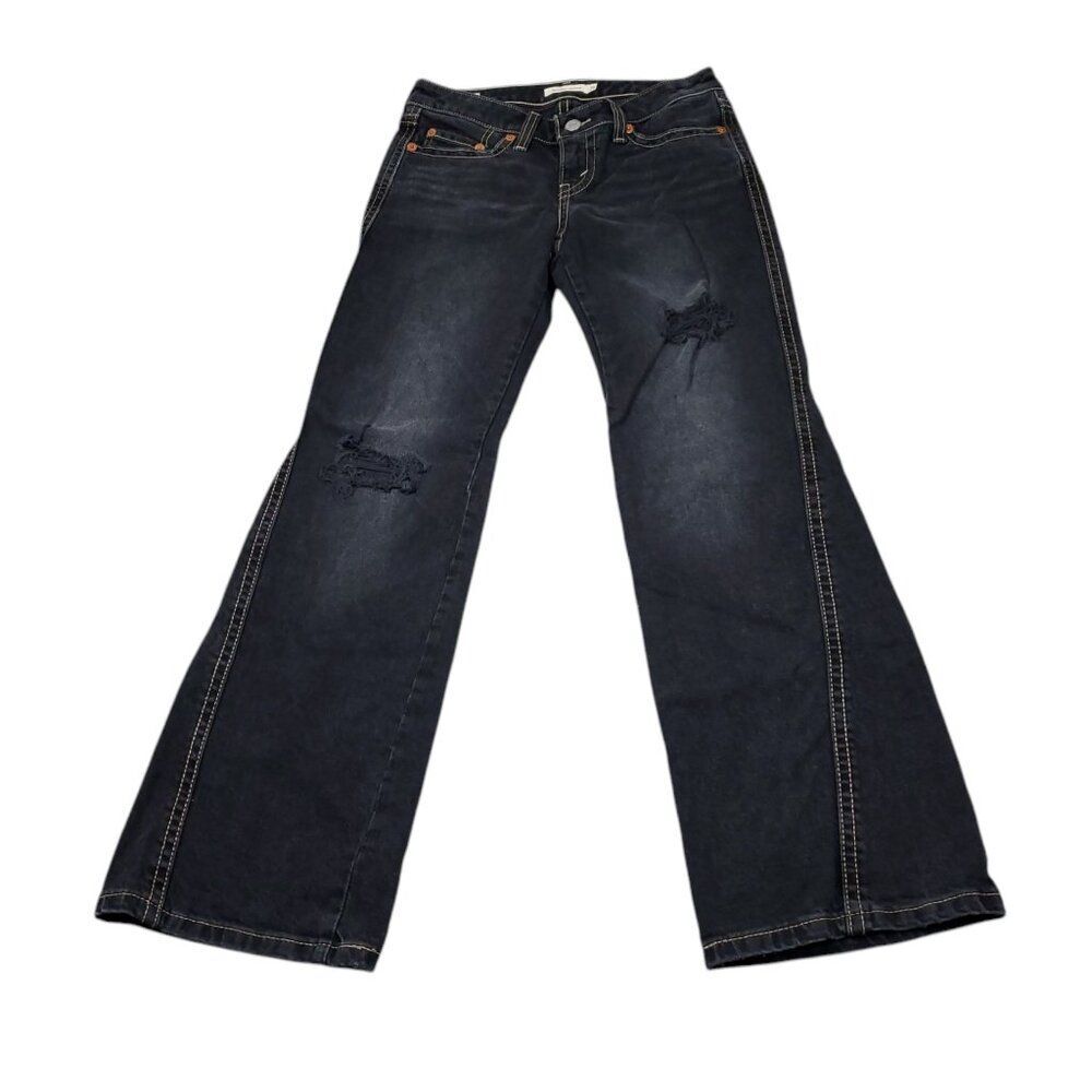 Levi's Noughties Bootcut Jeans Black Low Rise Y2K Style Size 28 x 32 Flap Pocket